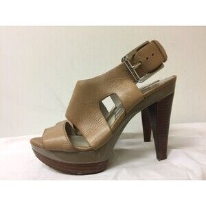 MICHAEL Michael Kors Women Open Toe light brown Leather heel  Sandals Size 6M